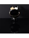 Sculpture Bulldog Noir à  Lunettes Vide Poche / Hauteur 23 cm