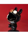 Sculpture Bulldog Noir à  Lunettes Vide Poche / Hauteur 23 cm