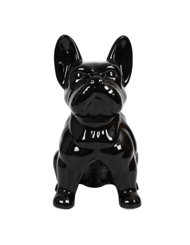 Bulldog Noir en Céramique / Hauteur : 30 cm