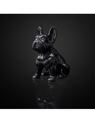 Bulldog Noir en Céramique / Hauteur : 30 cm