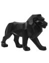 Statue Lion Origami Noir en Polyrésine / Dimensions : 36 x 23 cm