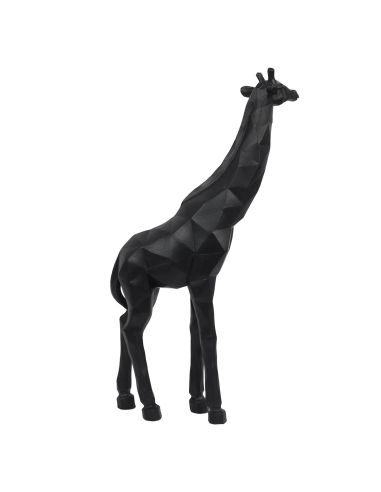 Statue Girafe Origami Noir en Polyrésine / Dimensions : 19 x 8 x 40 cm
