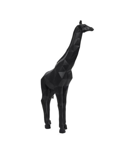 Statue Girafe Origami Noir en Polyrésine / Dimensions : 19 x 8 x 40 cm