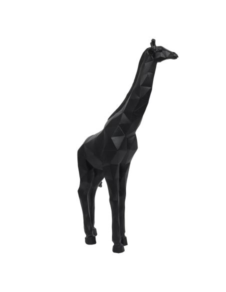 Statue Girafe Origami Noir en Polyrésine / Dimensions : 19 x 8 x 40 cm