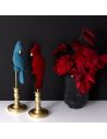 Perroquet Rouge sur Support Doré / Dimensions: 38 x 10 cm