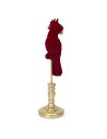 Perroquet Rouge sur Support Doré / Dimensions: 38 x 10 cm