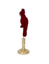 Perroquet Rouge sur Support Doré / Dimensions: 38 x 10 cm