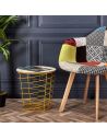 Lot de 2 Fauteuils scandinaves patchwork pieds bois - Multicolore