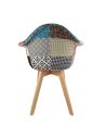 Lot de 2 Fauteuils scandinaves patchwork pieds bois - Multicolore