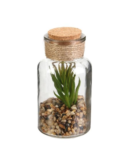 Pot Plante Artificielle en Verre - Dimensions : 12 x 6 cm