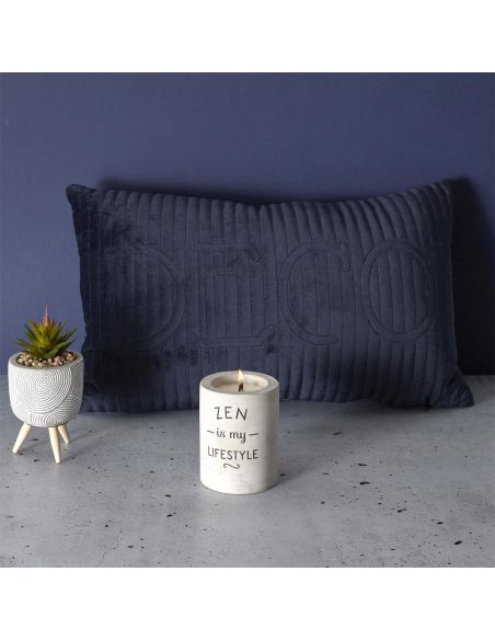 Plante Artificielle Pot en Ciment sur Pied en Bois