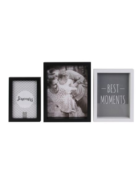 Lot de 3 Cadres Photo Encastrables / Dimensions : 15x21 cm - 13x18 cm - 10x15 cm