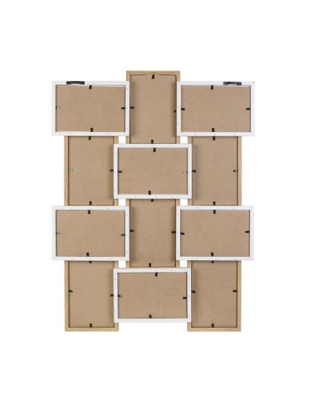 Cadre Photo Multiple Pêle-mêle  12 Vues en Bois / Dimensions : 44 x 58 x 3 cm
