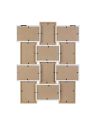 Cadre Photo Multiple Pêle-mêle  12 Vues en Bois / Dimensions : 44 x 58 x 3 cm