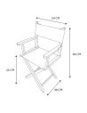 Chaise de Bureau Bois et Blanc Imprimé "ARTISTE" / Dimensions : 54 x 40 x 84 cm