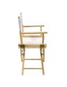 Chaise de Bureau Bois et Blanc Imprimé "ARTISTE" / Dimensions : 54 x 40 x 84 cm