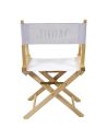 Chaise de Bureau Bois et Blanc Imprimé "ARTISTE" / Dimensions : 54 x 40 x 84 cm