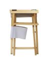 Chaise de Bureau Bois et Blanc Imprimé "ARTISTE" / Dimensions : 54 x 40 x 84 cm