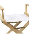 Chaise de Bureau Bois et Blanc Imprimé "ARTISTE" / Dimensions : 54 x 40 x 84 cm