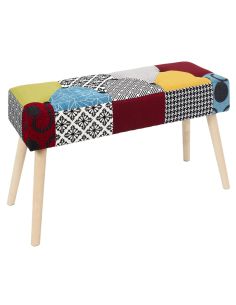 Banc en Patchwork / Dimensions : 80 x 45 x 30 cm