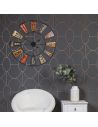 Horloge Murale En Métal Style Recyclerie - Diamètre : 80 cm