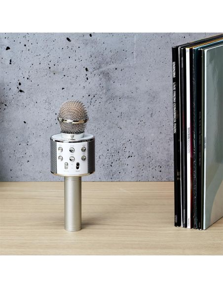Objet High-Tech / Micro Enceinte Karaoké 3W / Autonomie : 4 Heures / Dimensions : 8 x 23.5 cm