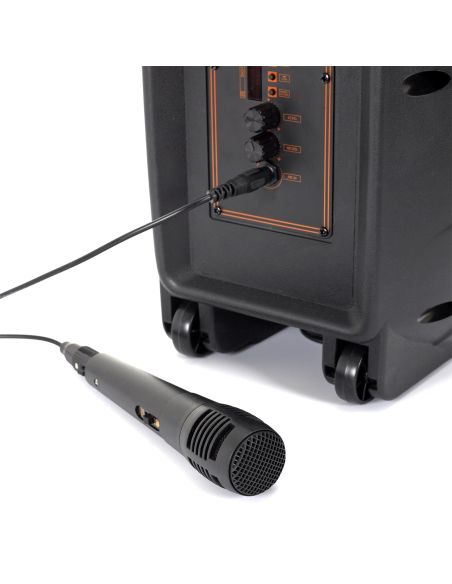 Objet High-Tech / Enceinte Lumineuse Sans Fil 20W Karaoké / 2 Micros et 1 Télécommande Intégrés / Dimensions : 39 x 24 x 20 cm