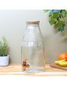 Distributeur de Boissons / Fontaine à Boisson 3,8 Litres en Verre avec Couvercle et Robinet Verseur