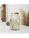 Distributeur de Boisson / Fontaine à Boisson de 6L en Verre Design Diamant avec Couvercle et Robinet Verseur