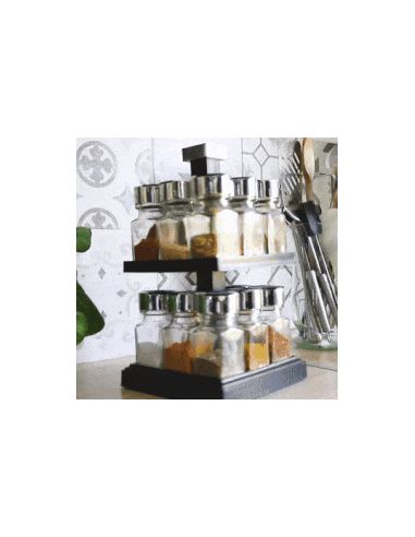 Carrousel à Épice Tournant à 2 Étages - Dimensions : 29 x 16 x 16 cm