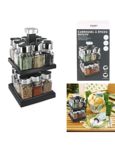 Carrousel à Épice Tournant à 2 Étages - Dimensions : 29 x 16 x 16 cm