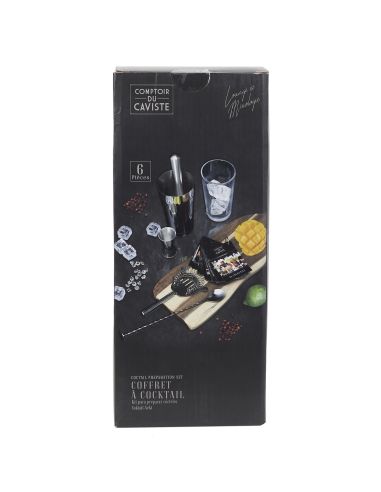 Accessoire de Cuisine / Kit pour Cocktail avec 5 Accessoires et 50 Recettes / Matière : Métal et Acier Inoxydable