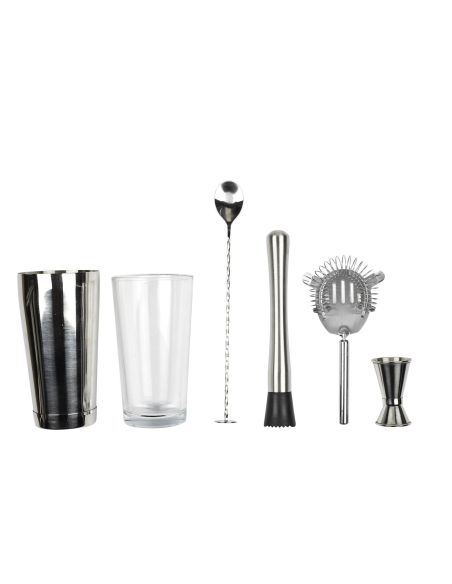 Accessoire de Cuisine / Kit pour Cocktail avec 5 Accessoires et 50 Recettes / Matière : Métal et Acier Inoxydable