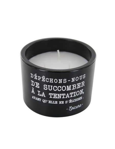 Bougie Ronde En Verre / 3 Mèches / Avec Citations