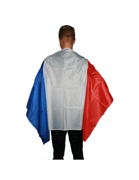 Cape fan drapeau français, env. 87 x 150 cm, en sachet poly avec surmontoir