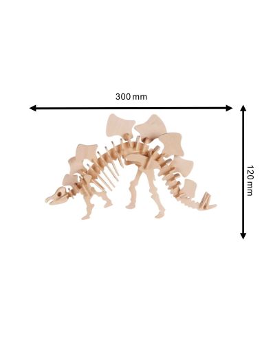 Puzzles 3D / Squelette de Dinosaure en bois à monter / Dimensions: 30 x 12 cm