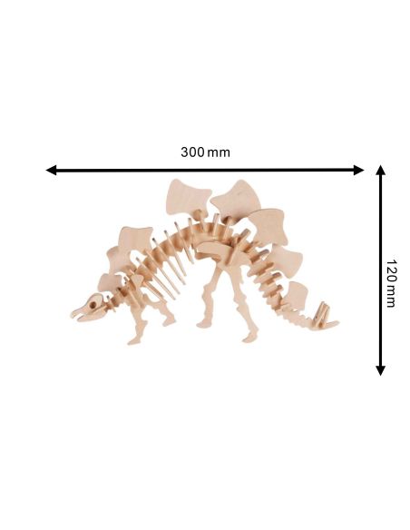 Puzzles 3D / Squelette de Dinosaure en bois à monter / Dimensions: 30 x 12 cm