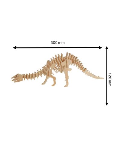 Puzzles 3D / Squelette de Dinosaure en bois à monter / Dimensions: 30 x 12 cm