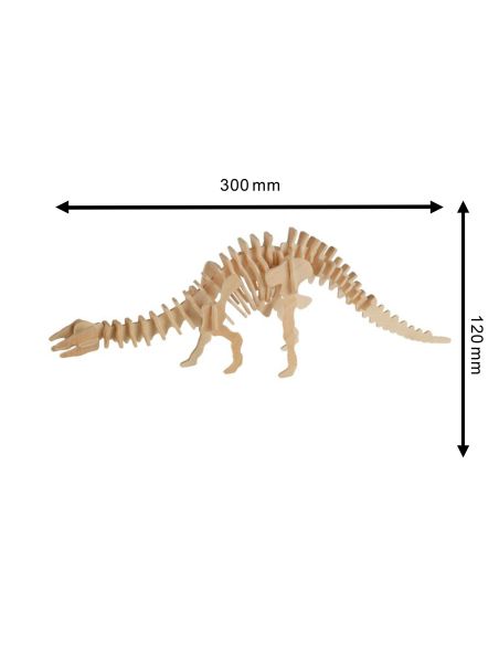 Puzzles 3D / Squelette de Dinosaure en bois à monter / Dimensions: 30 x 12 cm