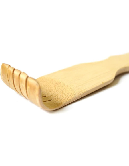 Relaxation Corporelle / Gratte-Dos en Bambou avec Roulettes de Massage