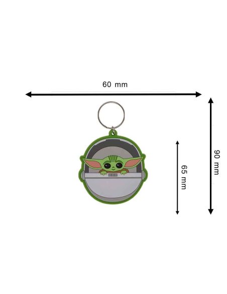 Porte-clé Fantaisie / Star Wars Baby Yoda Mandalorian / Dimensions : 6,5 x 6 cm