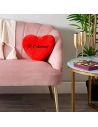 Coussin Cœur Rouge Brodé "Je t'aime" XL - Dimensions : 67 x 47 cm