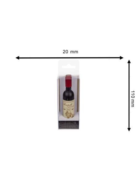 Tire-bouchon et Ouvre-bouteille / Mini Bouteille de Vin Aimantée / Dimensions : 11,5 x 2 cm