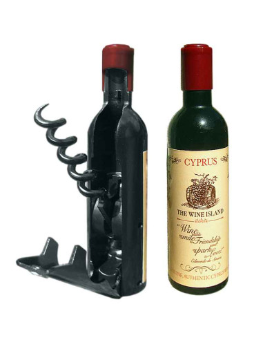 Tire-bouchon et Ouvre-bouteille / Mini Bouteille de Vin Aimantée / Dimensions : 11,5 x 2 cm