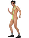 Maillot de bain pour homme Mankini Vert Fluorescent /  Taille unique / Matière : Polyester / Dimensions : 71 x 14