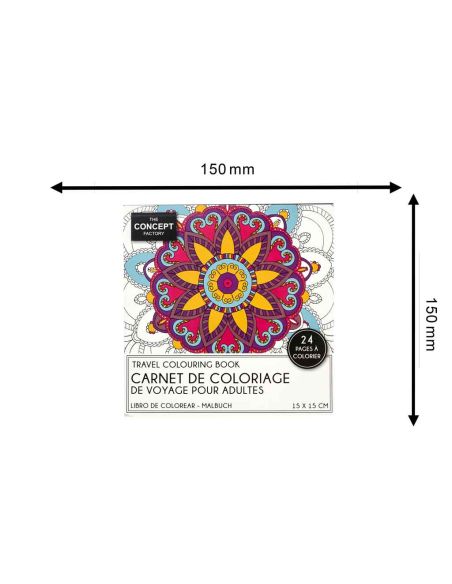 Mandalas / Carnet de Coloriage de Voyage pour Adultes / 24 Pages / Dimensions : 15 x15 cm