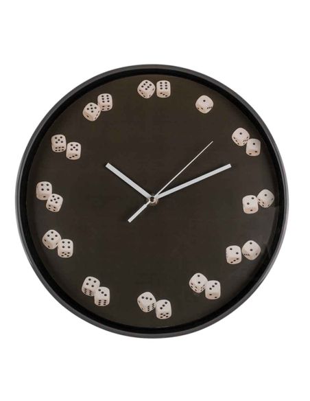 Horloge Murale avec Motif Dés à  jouer / Diamètre : 30,5 cm