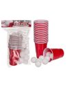 Jeu à boire, Beer Pong, avec 15 boules & 22 gobelets, pour env. 550 ml, dans sachet poly avec headercard