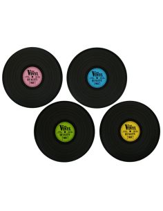 4 Sets de Table Vintage / Thème Disque Vinyl Années 70-80