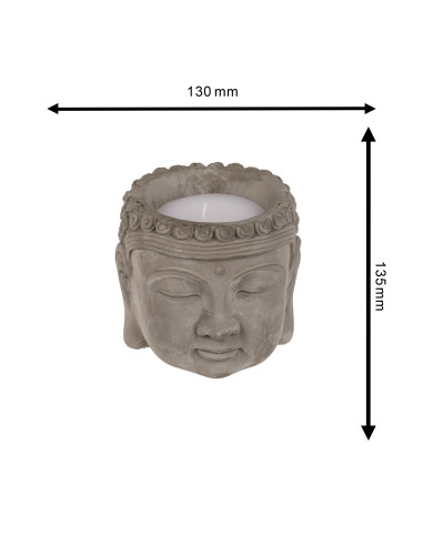 Bougie Tête de Bouddha / Dimensions : 13,5 x 13 cm / Matière: Ciment et Cire